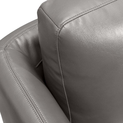 Causeuse Erin 56 en tissu d'apparence cuir avec coussins de siège capitonnés - Gris | auseuse Erin de 56 po en tissu d'apparence cuir avec coussins de siège capitonnés - grise