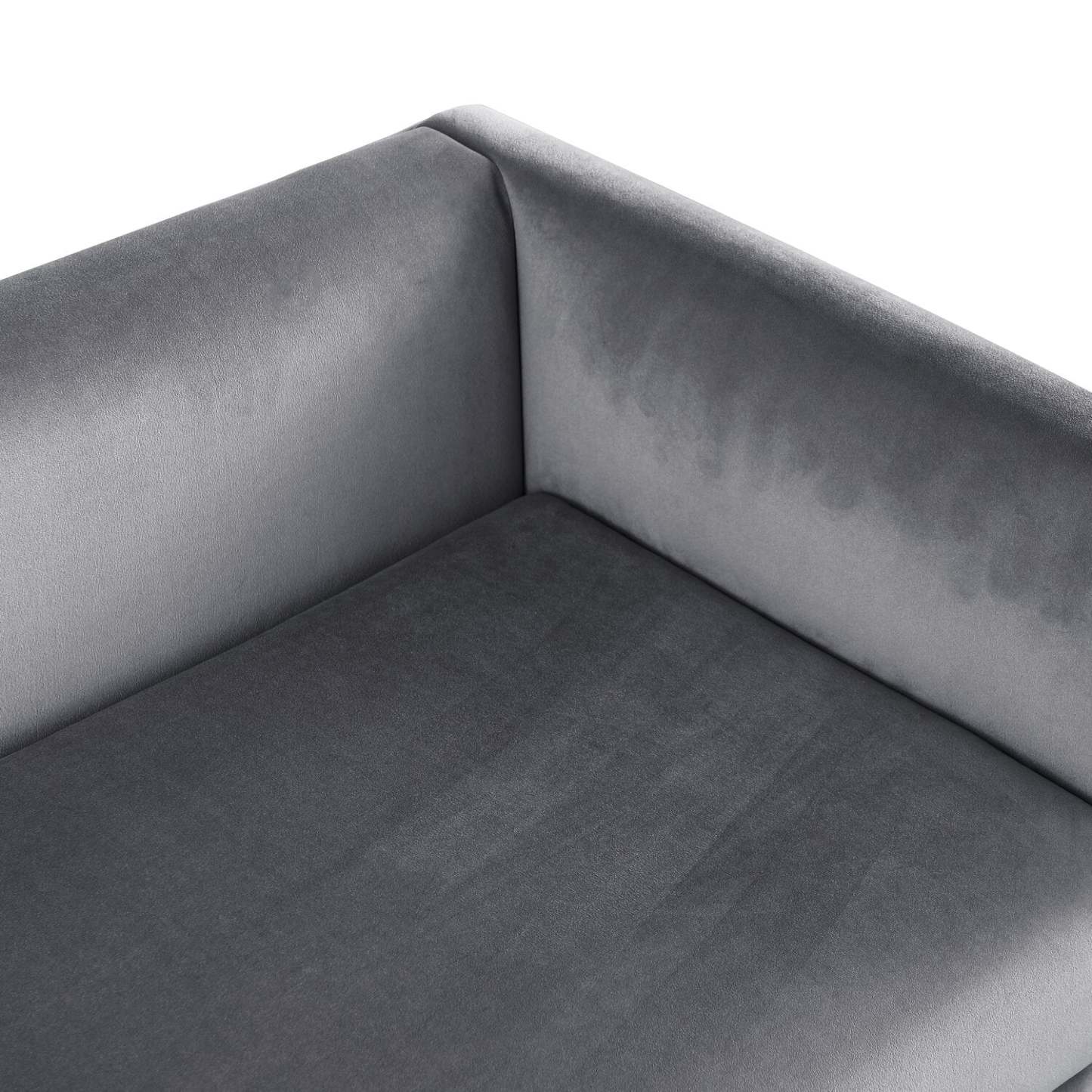 Banc Cass 52 - Velours Gris avec Pieds Dorés|Banc Cass de 52 po - velours gris avec pattes dorées