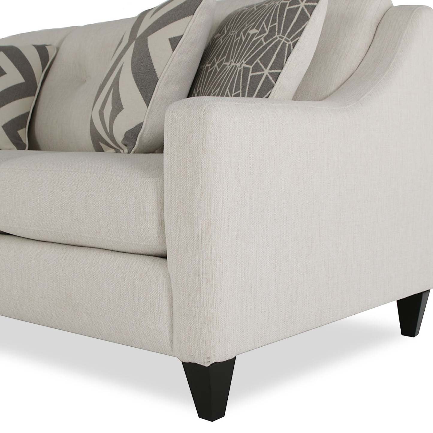 Fabriqué au Canada, canapé Kylie 78 de Cindy Crawford Home en tissu d'apparence lin avec pattes en bois - perle Zeus