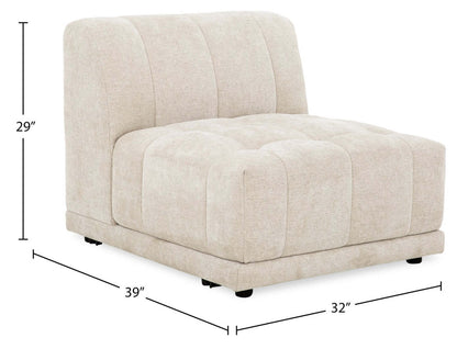 Kort &amp; Co. Oaklyn Modular 32 Chaise sans accoudoirs en tissu avec coussin de siège capitonné – Beige | Fauteuil modulaire sans accoudoirs Oaklyn Kort &amp; Co. de 32 po en tissu avec coussin de siège capitonné - beige