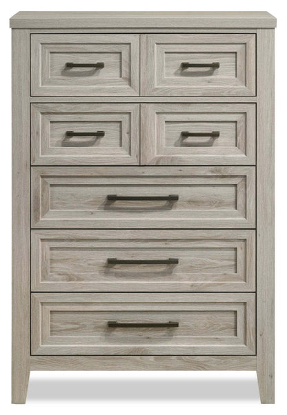 Commode de chambre Lara, 5 tiroirs, 33,9 L x 50,5 H - Gris Antique | Commode verticale Lara de 33,9 po (L) x 50,5 po (H) à 5 tiroirs pour la chambre à coucher - gris antique