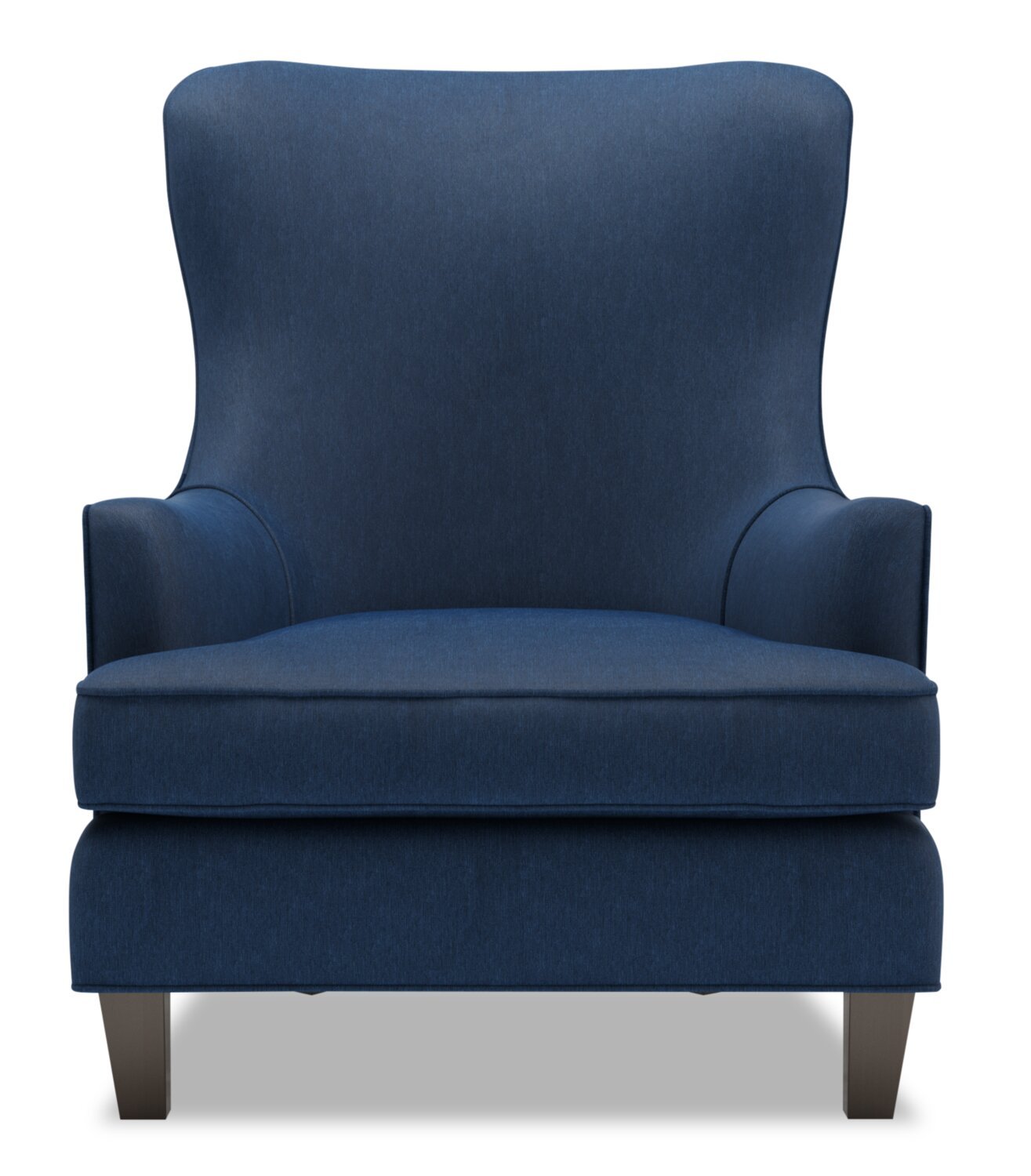 Fauteuil d'appoint à oreilles personnalisable Sofa Lab de 32 po fabriqué au Canada en tissu d'apparence lin - bleu Pax Navy | AILE3149