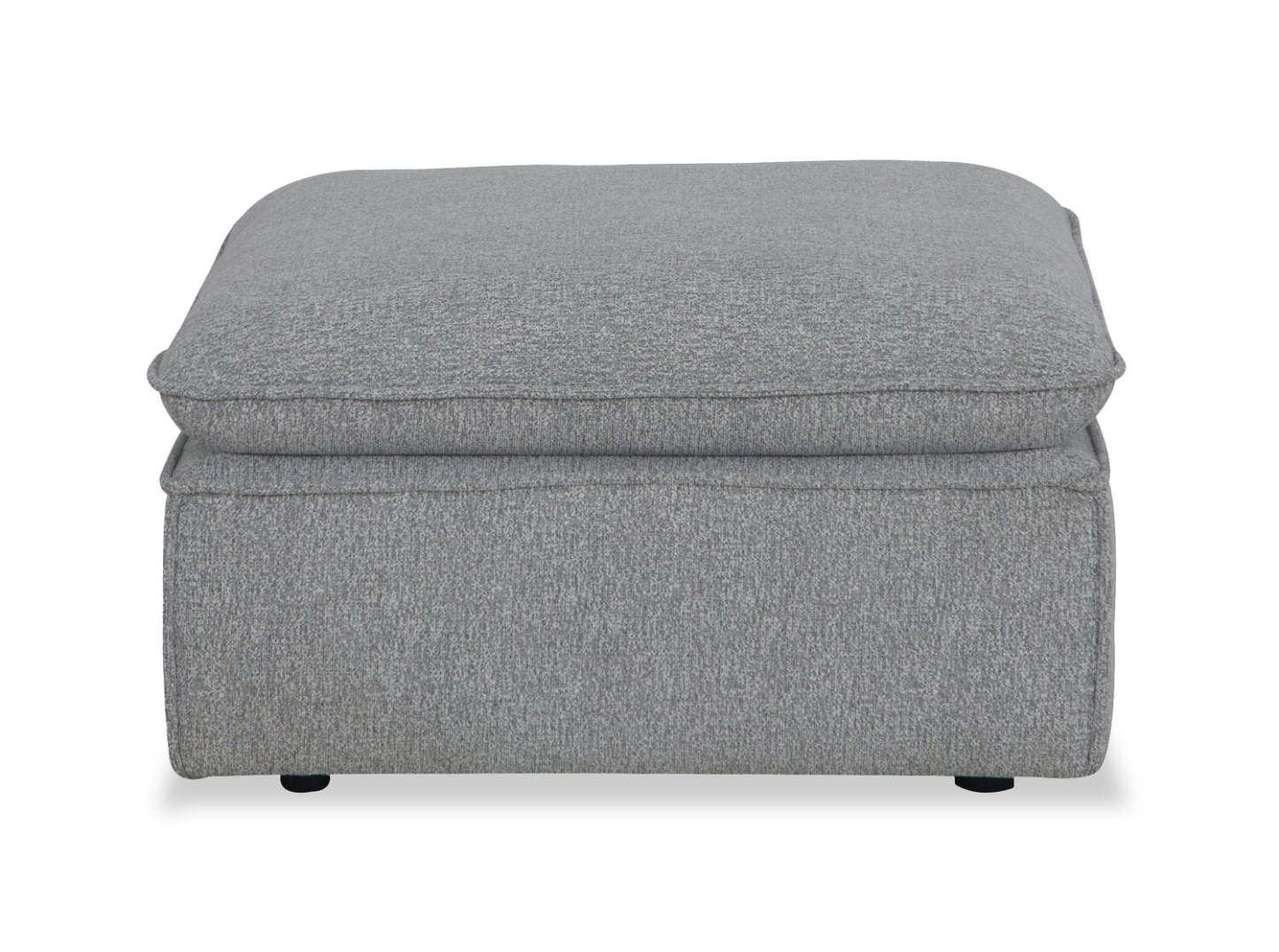 Farah 33,85 Ottomane en tissu chenille avec coussin en plumes - Argent | Pouf Farah de 33,85 po en tissu de chenille avec coussin en couette et plumes - argenté