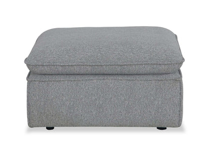 Farah 33,85 Ottomane en tissu chenille avec coussin en plumes - Argent | Pouf Farah de 33,85 po en tissu de chenille avec coussin en couette et plumes - argenté