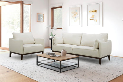 Cindy Crawford Home Gena 78,7 canapé de taille condo en tissu d'apparence lin avec coussins de dossier amovibles - blanc coton