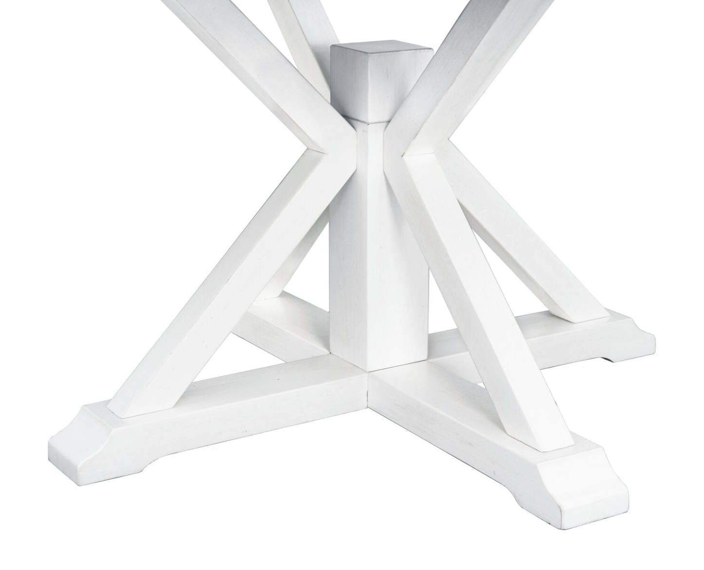 Table de salle à manger Brook avec rallonge 42-54 W, ronde - Blanc/Marron | Table de salle à manger ronde Brook de 42 po à 54 po (L) avec rallonge - blanche et brune