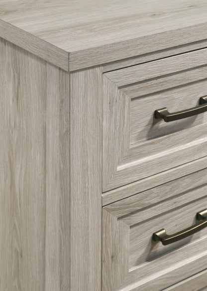 Commode à 7 tiroirs pour chambre à coucher Lara, 60,6 L x 38 H - Gris Antique | Commode Lara de 60,6 po (L) x 38 po (H) à 7 tiroirs pour la chambre à coucher - gris antique