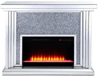 Flint 47.4 Glam Electric Fireplace - Silver and Glass|Foyer électrique somptueux Flint de 47,4 po - argenté et verre