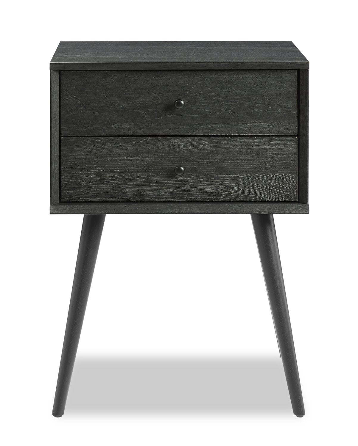 Table de nuit Mori à 2 tiroirs, 18 L x 25,75 H - Noir | Table de nuit Mori de 18 po (l) x 25,75 po (H) à 2 tiroirs - noire