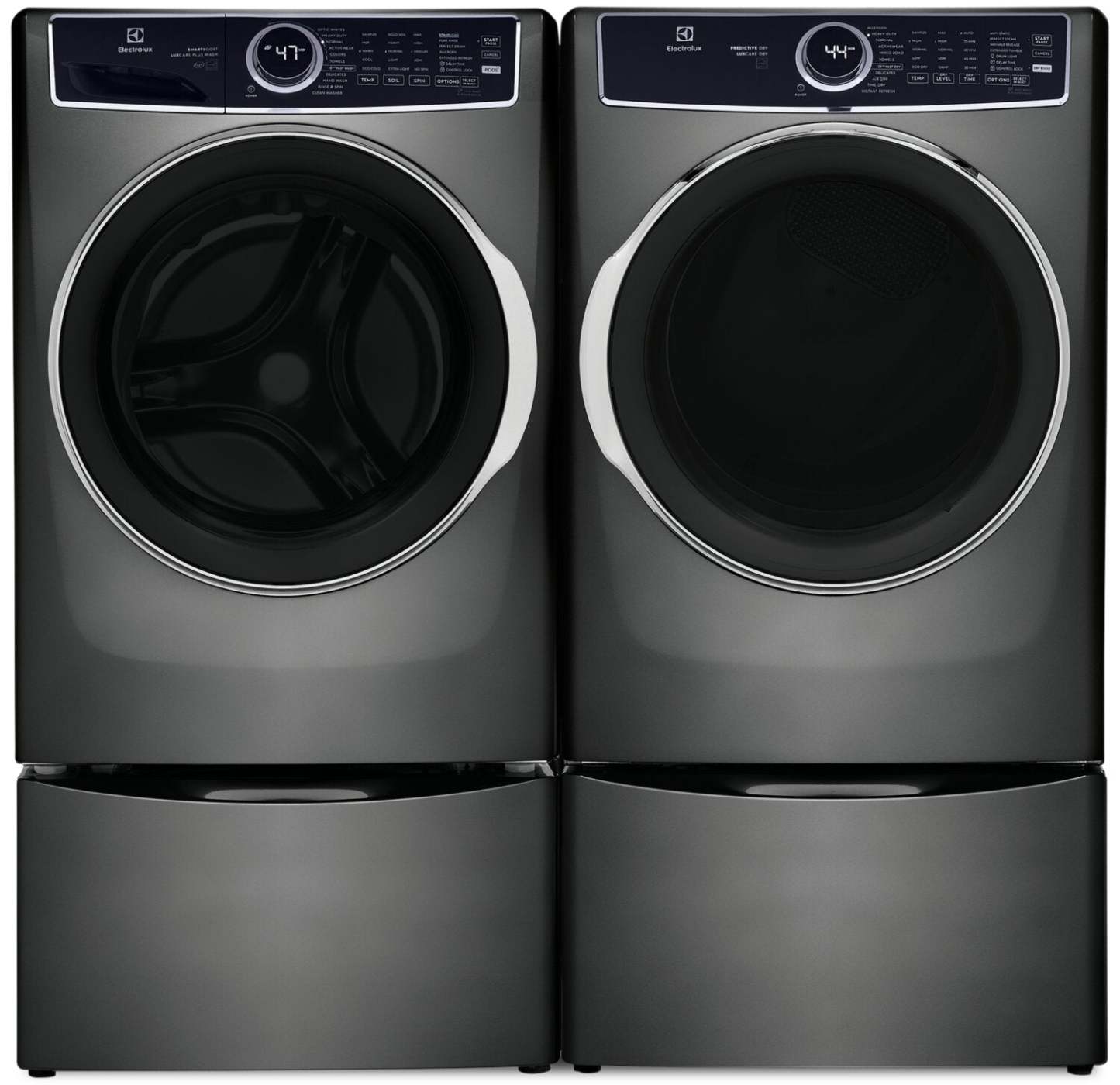 Electrolux 5.2 Cu. Ft. Front-Load Washer and 8 Cu. Ft. Gas Dryer - Titanium | Laveuse à chargement frontal de 5,2 pi³ et sécheuse à gaz de 8 pi³ - Titane | ELFL763G