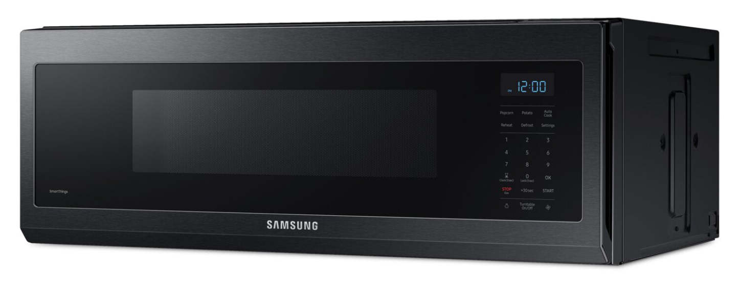 Samsung 1,1 Cu. Fort. Micro-ondes à hotte intégrée de 400 CFM - Acier inoxydable noir mat - ME11F7510MT/AC | Quatre à micro-ondes à hotte intégrée Samsung de 1,1 pi³ avec 400 pi³/min - acier inoxydable noir mat - ME11F7510MT/AC