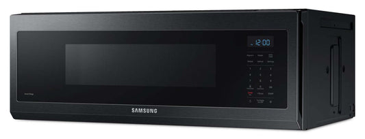 Samsung 1,1 Cu. Fort. Micro-ondes à hotte intégrée de 400 CFM - Acier inoxydable noir mat - ME11F7510MT/AC | Quatre à micro-ondes à hotte intégrée Samsung de 1,1 pi³ avec 400 pi³/min - acier inoxydable noir mat - ME11F7510MT/AC