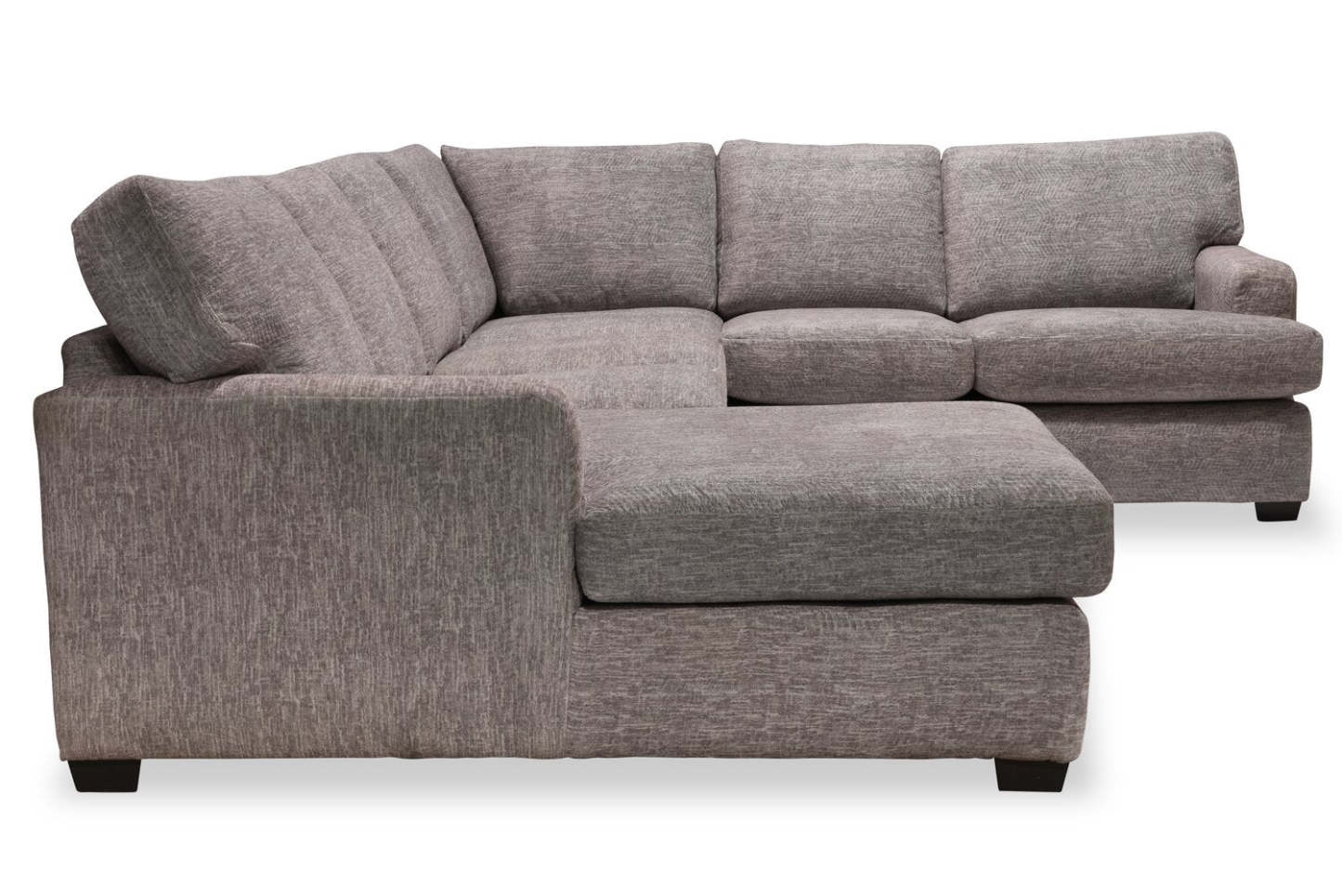 Sofa sectionnel de gauche Luxe 3 pièces fabriqué au Canada en tissu avec coussins amovibles - gris colombe Zaftig