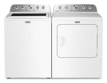 Maytag 5,4 pi³ Laveuse à chargement par le haut avec agitateur et 7,0 pi³ Sécheuse électrique Pet Pro – blanche - MATL56WW | Laveuse à chargement par le haut de 5,4 pi³ et sécheuse électrique Animal Pet Pro de 7,0 pi³ de Maytag - blanches - MATL56WW