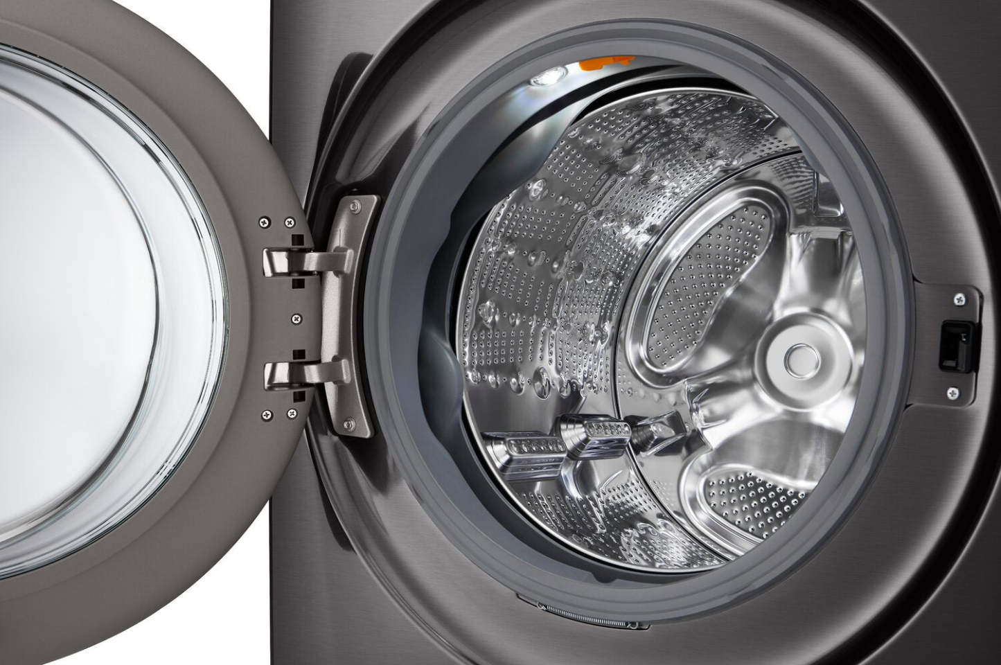 Laveuse à la vapeur intelligente haute efficacité LG à chargement frontal de 5,8 pi³ - acier noir - empilable - WM6500HBA | LG 5.8 Cu. Ft. Smart Front-Load High-Efficiency Steam Washer - Black Steel - Stackable - …