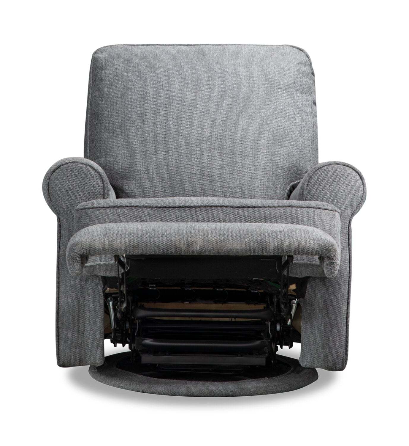 Bevin 34.4 Grey Chenille Fabric Swivel Glider Reclining Chair | Fauteuil pivotant, glissant et inclinable Bevin de 34,4 po en tissu de chenille gris