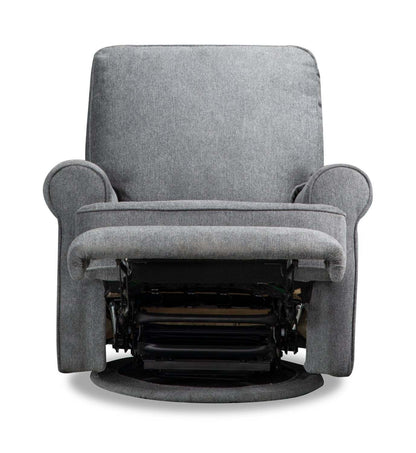 Bevin 34.4 Grey Chenille Fabric Swivel Glider Reclining Chair | Fauteuil pivotant, glissant et inclinable Bevin de 34,4 po en tissu de chenille gris