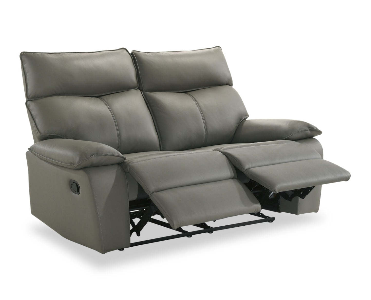Matteo 64 Genuine Leather Reclining Loveseat - Aviarah Grey | Causeuse inclinable Matteo de 64 po en cuir véritable - gris Aviarah