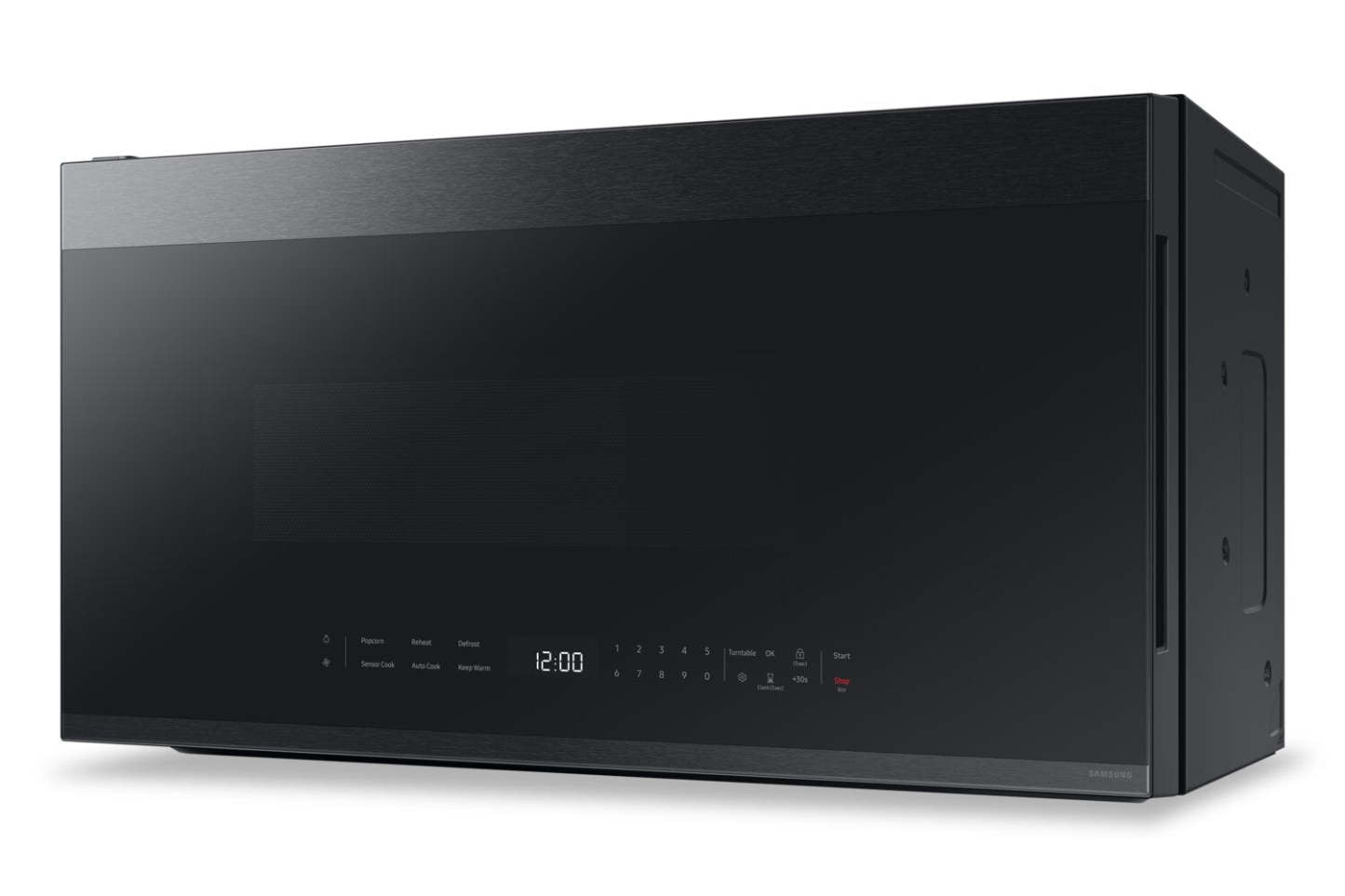 Samsung 2,1 Cu. Fort. Micro-ondes à grande portée avec 400 CFM et commande tactile en verre - Noir mat - ME… | Quatre à micro-ondes à hotte intégrée Samsung de 2,1 pi³ avec 400 pi³/min et commandes tactiles en ver…