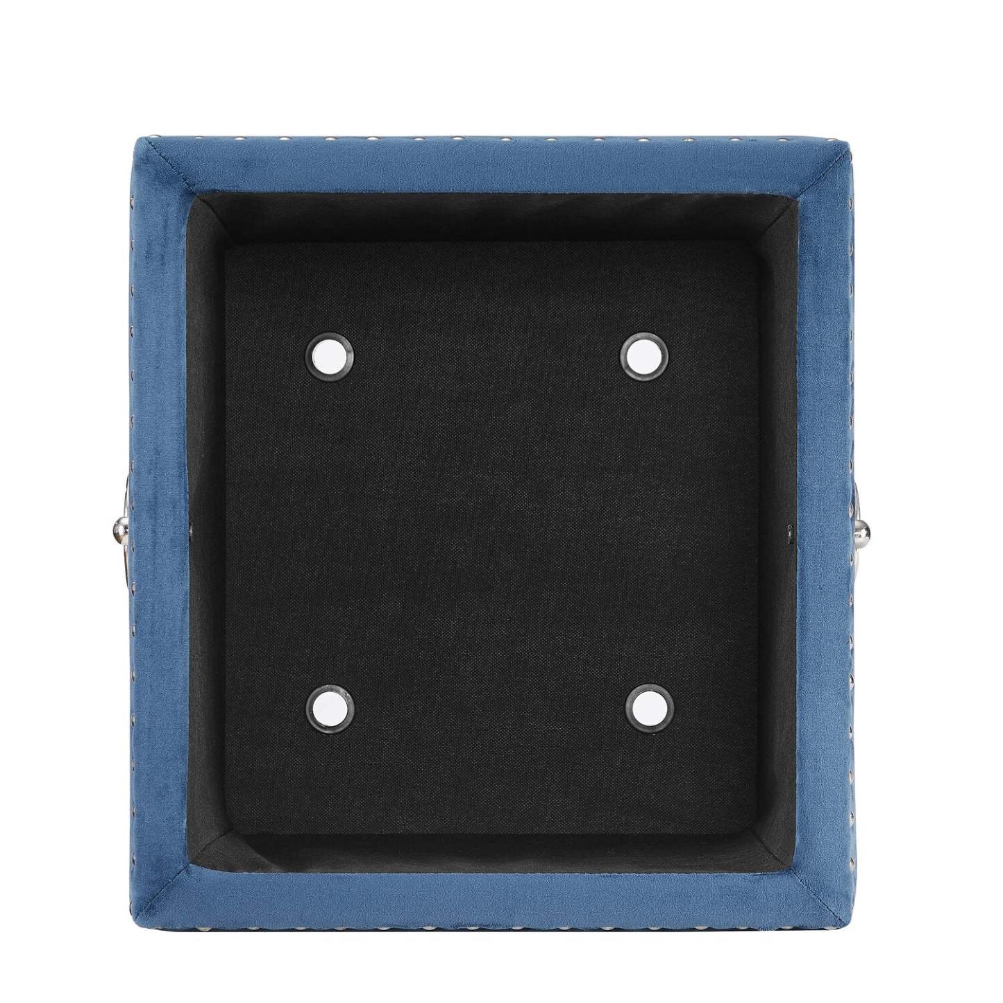 Yukon 17 Square Velvet Storage Ottoman - Navy|Pouf de rangement carré Yukon de 17 po en velours - bleu marine