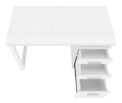 Bureau réversible Ronan 47.25 à 3 tiroirs - Blanc|Bureau réversible Ronan de 47,25 po à 3 tiroirs - blanc