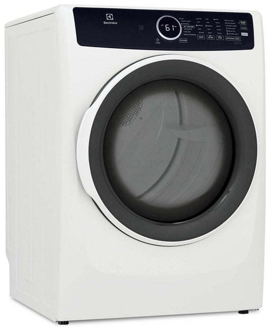 Sécheuse électrique Electrolux de 8 pi³ avec vapeur - blanche - superposable - ELFE743CAW | Electrolux 8 Cu. Ft. Electric Dryer with Steam - White - Stackable - ELFE743CAW