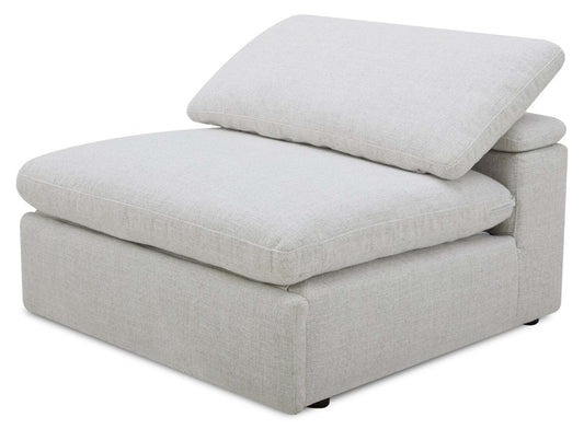 Fauteuil à inclinaison électrique sans accoudoirs Sky Modular 44 en tissu avec coussins en plumes - Nathan Wheat | Fauteuil sans accoudoirs à inclinaison électrique modulaire Sky de 44 po en tissu avec coussins en couette et plumes - blé Nathan