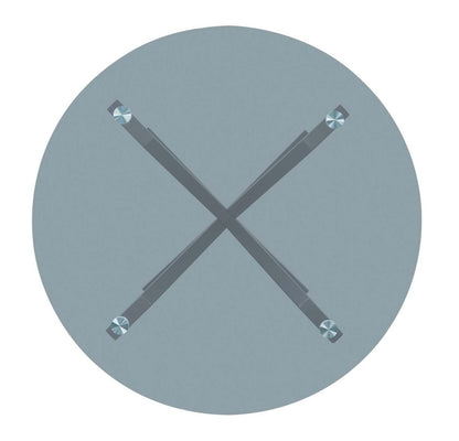 Table de salle à manger Remi avec plateau en verre et base géométrique en bois, 42 W ronde - Noir | Table de salle à manger ronde Remi de 42 po (L) avec dessus en verre et base géométrique en bois - noire