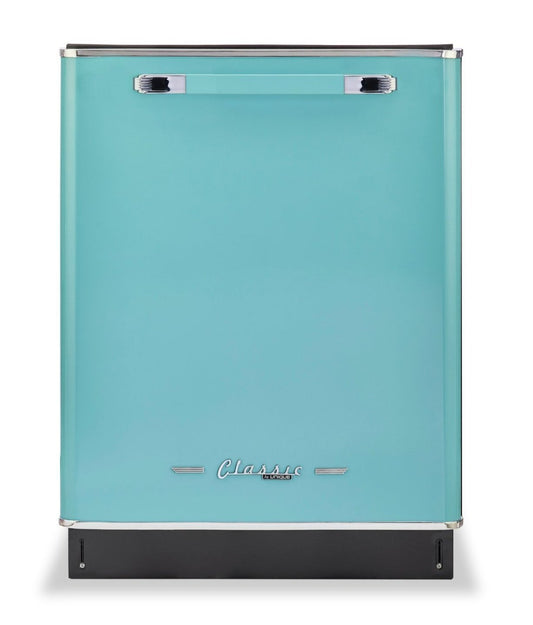 Lave-vaisselle Classic Rétro par Unique de 24 po et de 45 dBA avec commandes sur le dessus - turquoise brume marine - UGP-24CR DW T | U24CRDWT