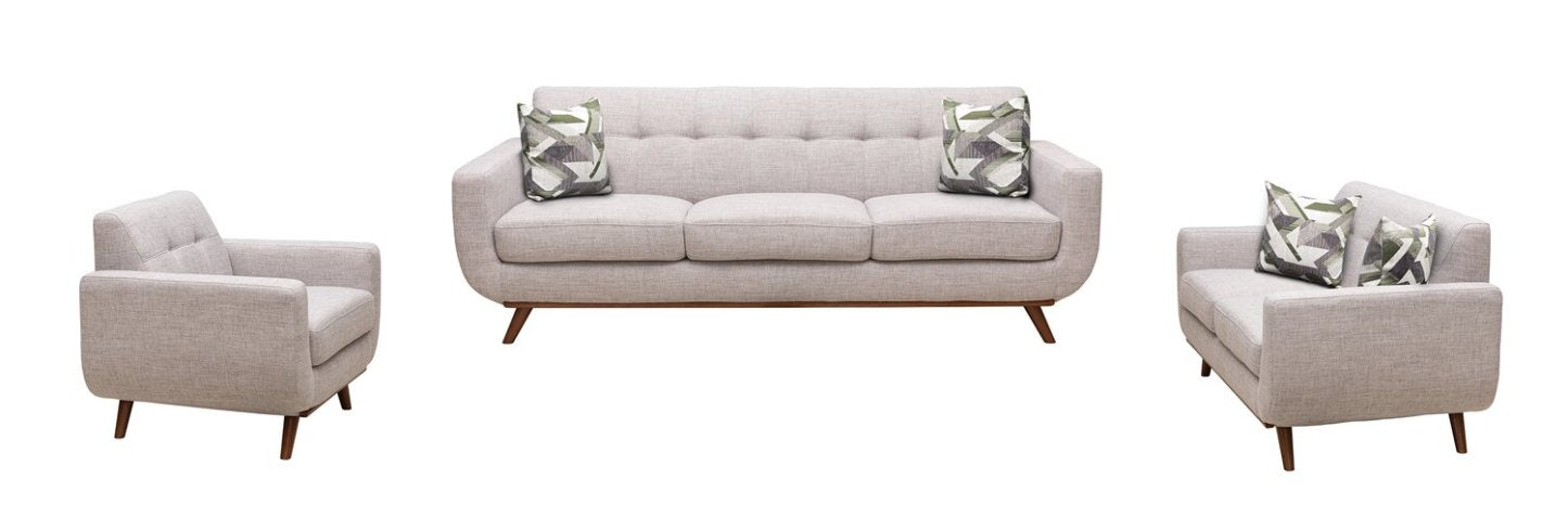 Kort &amp; Co. Fauteuil Freeman 37 po en tissu d'apparence lin avec pattes en bois et coussin de dossier capitonné - blanc colombe