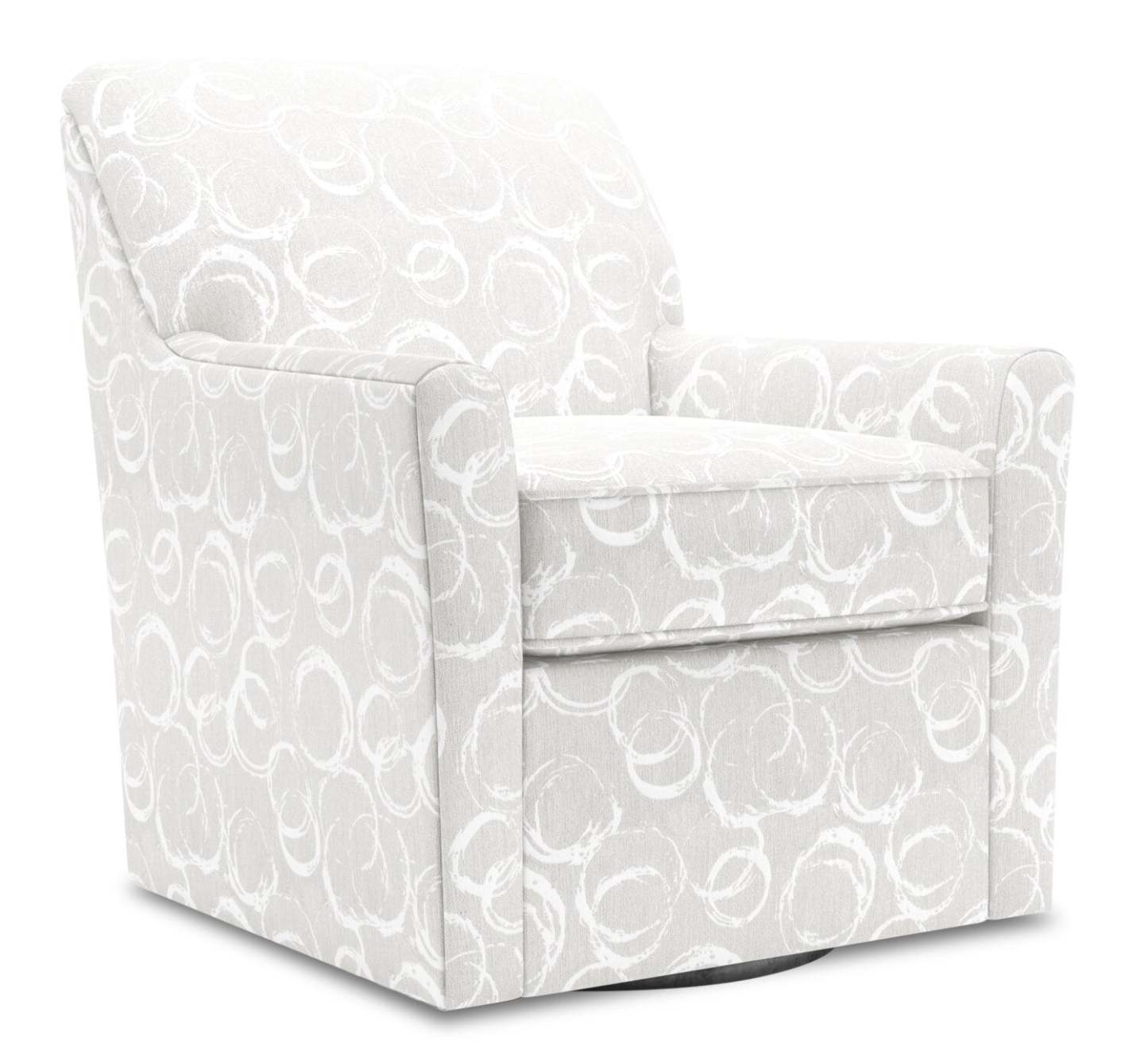 Fauteuil d'appoint pivotant personnalisable Sofa Lab de 31 po fabriqué au Canada en tissu - blanc Mist White | SWIV1164