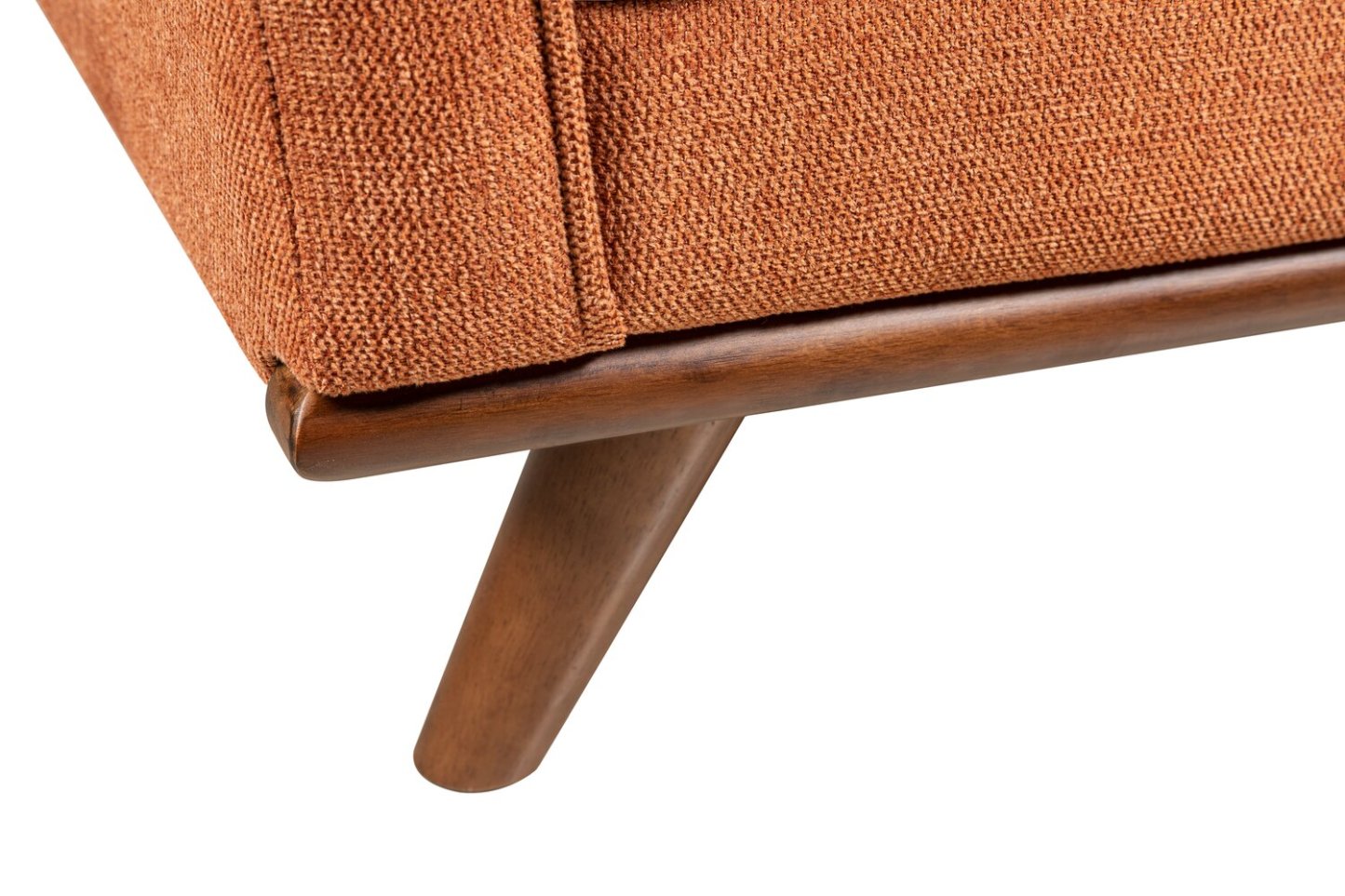 Sofa Kassia de Kort & Co. de 90,6 po en tissu d’apparence lin avec base et pattes en bois - orange