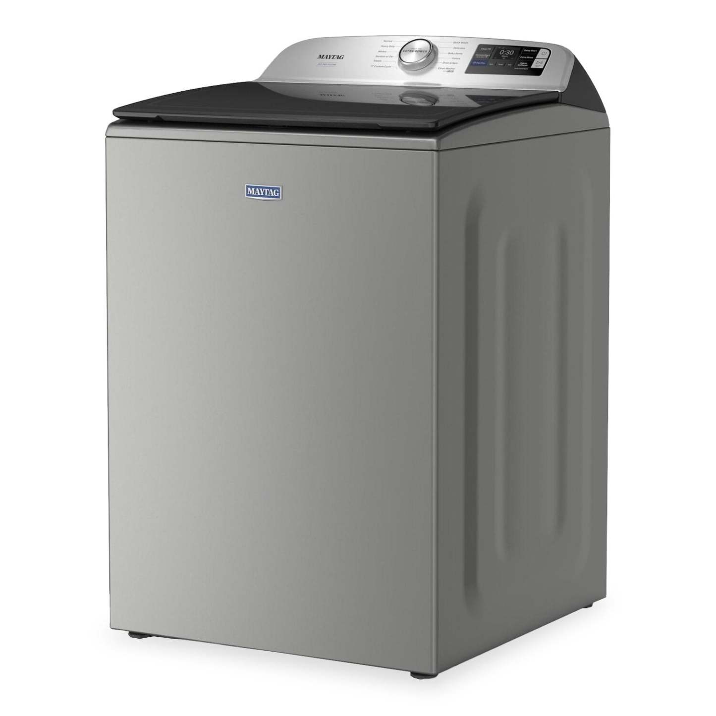 Maytag 6.0 Cu. Ft. Pet Pro Smart Top-Load Washer and 7.4 Cu. Ft. Electric Dryer – Radiant Silver | Laveuse intelligente à chargement par le haut de 6,0 pi³ et sécheuse électrique de 7,4 pi³ Animal Pet Pro de Maytag - argenté radieux