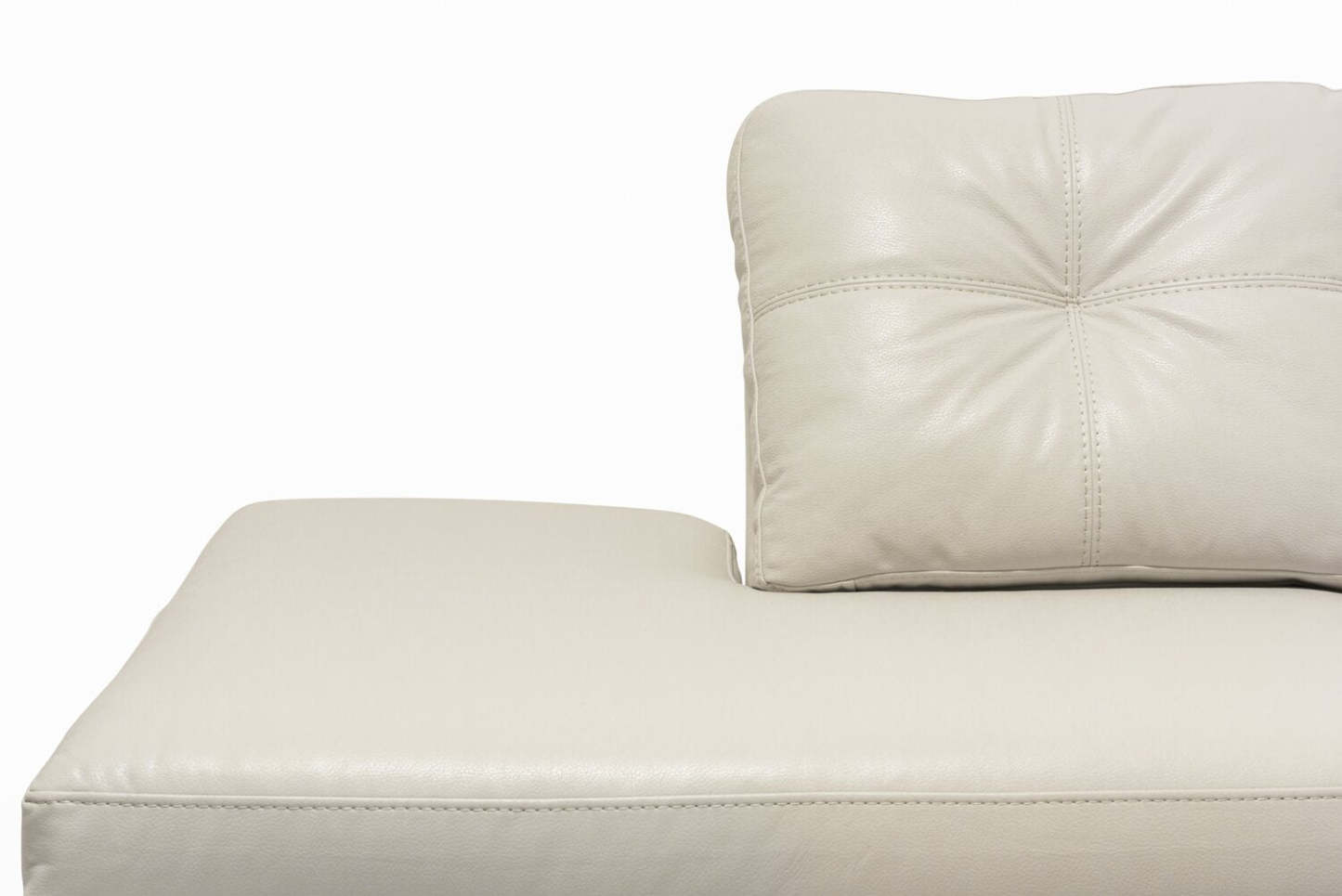 Fabriqué au Canada, canapé sectionnel de gauche Addison 2 pièces en tissu d’apparence cuir avec coussins de siège amovibles - beige
