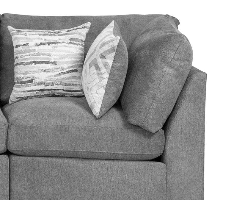 Scott Living Evolve Modular 4-Piece Linen-Look Fabric Pit Sofa Sectional with Feather Down Cushions - Charcoal|Canapé sectionnel modulaire Evolve de Scott Living 4 pièces en tissu d'apparence lin avec coussins en duvet et plumes - anthracite