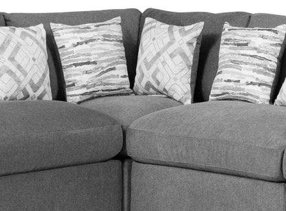 Scott Living Evolve Modular 4-Piece Linen-Look Fabric Pit Sofa Sectional with Feather Down Cushions - Charcoal|Canapé sectionnel modulaire Evolve de Scott Living 4 pièces en tissu d'apparence lin avec coussins en duvet et plumes - anthracite