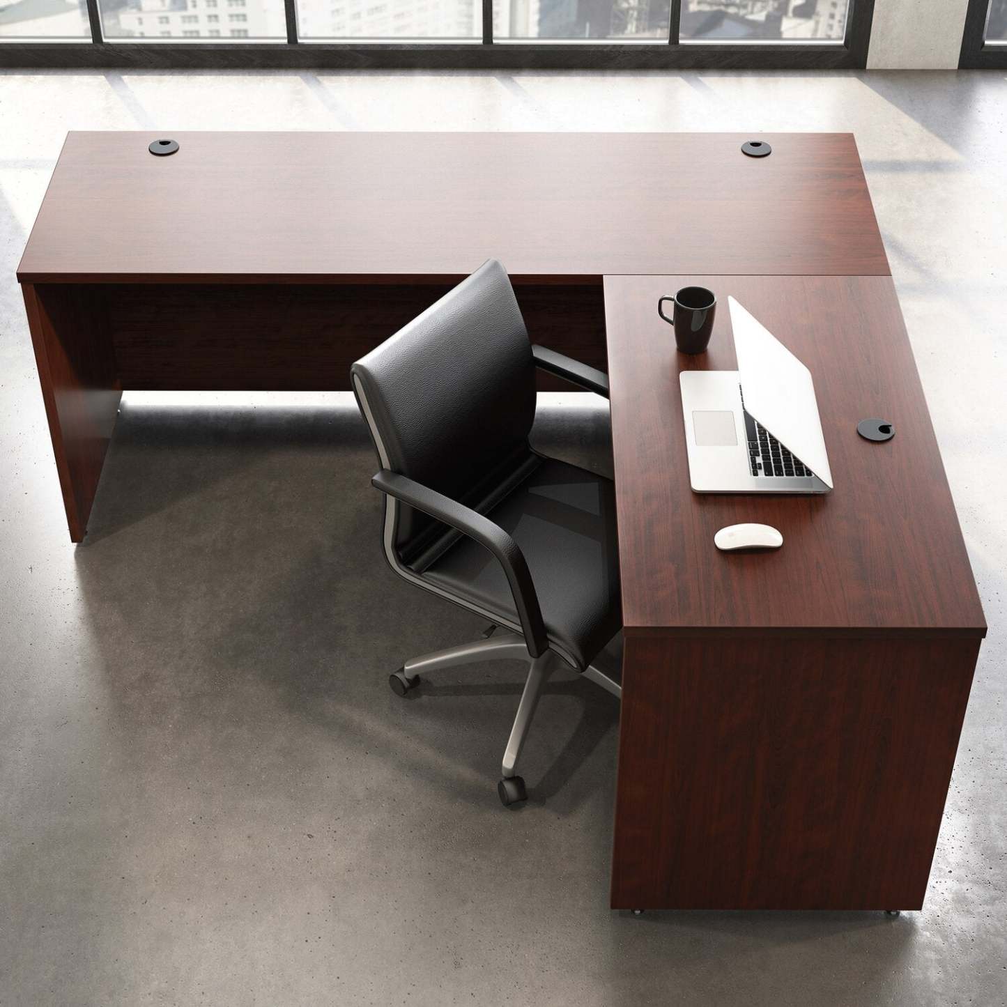 Affirm 45.15 Commercial Grade Office Desk Return - Classic Cherry|Retour pour bureau Affirm de 45,15 po de qualité commerciale - cerisier classique