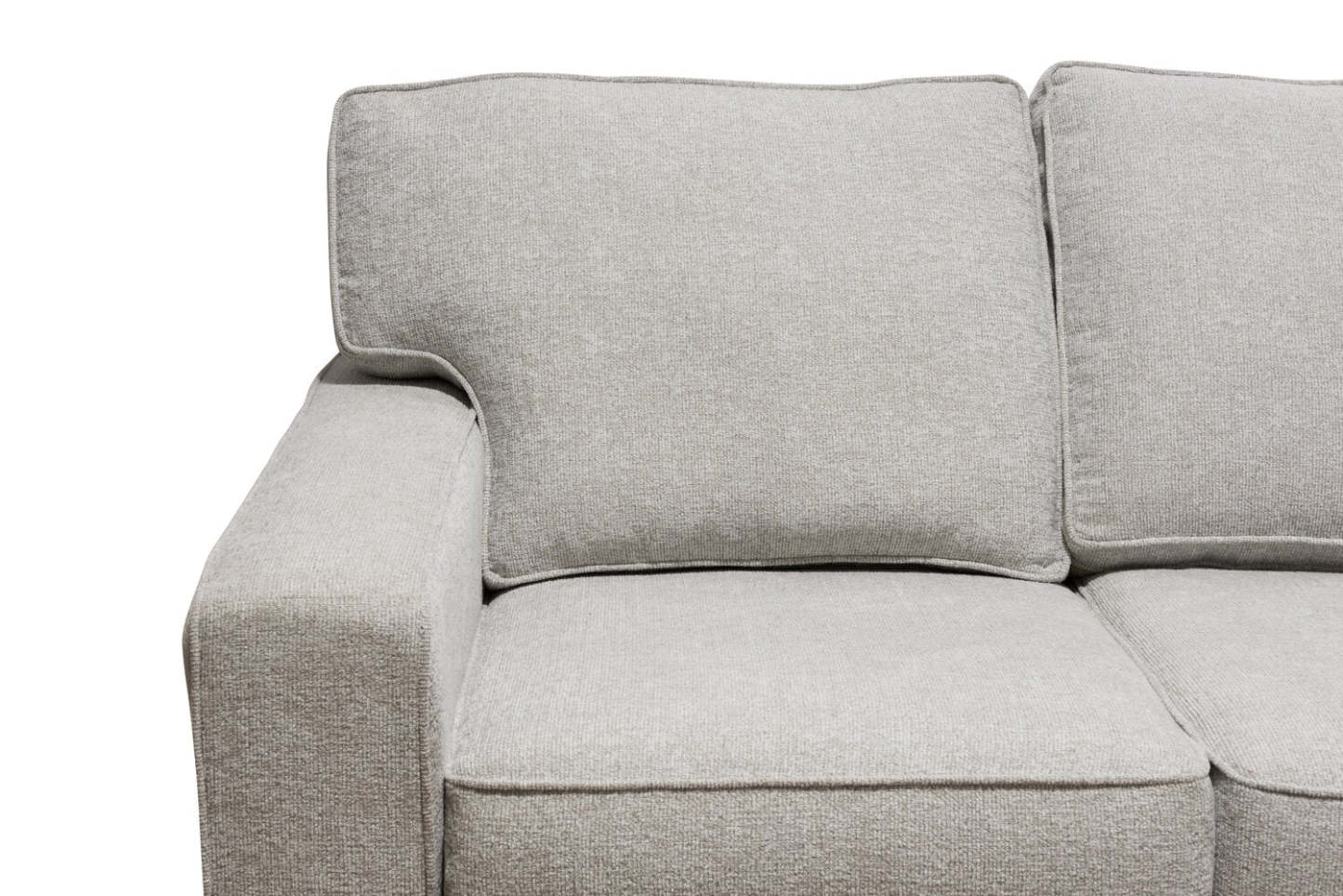 Fabriqué au Canada, canapé sectionnel de droite Vérone 2 pièces en tissu d'apparence lin avec coussins amovibles - beige