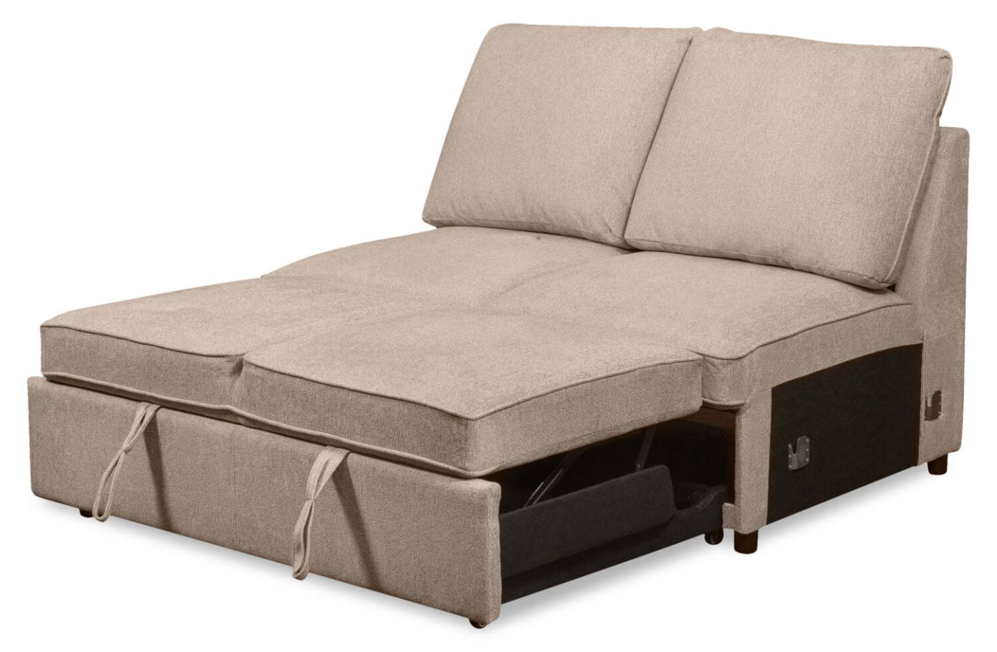Scott Living Haven 3-Piece Right-Facing Chenille Fabric Cuddler Sleeper Sectional with Storage - Taupe | Canapé-lit sectionnel enveloppant de droite Haven de Scott Living 3 pièces en tissu de chenille avec rangement - taupe