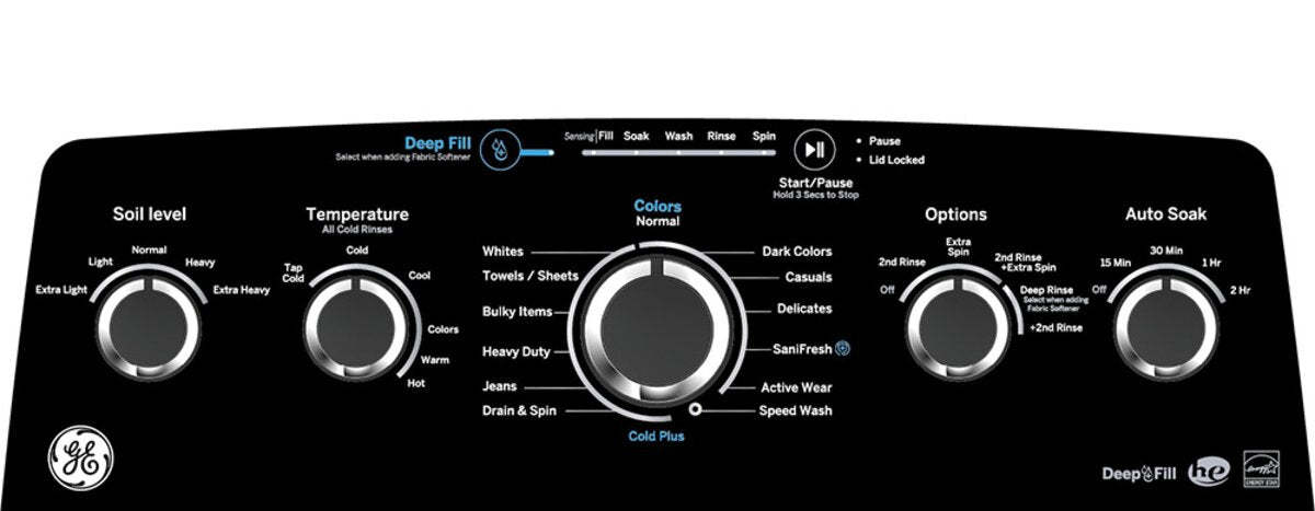 Laveuse GE à chargement par le haut de 4,9 pi³ avec agitateur - gris diamant - GTW491BMRDG | GE 4.9 Cu. Ft. Top Load Agitator Washer - Diamond Grey - GTW491BMRDG