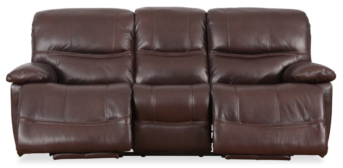 Franco 89 Genuine Leather Zero Gravity Power Reclining Sofa with USB Ports - Brown | Sofa à inclinaison électrique Franco de 89 po en cuir véritable avec position zéro gravité et ports USB - brun