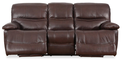 Franco 89 Genuine Leather Zero Gravity Power Reclining Sofa with USB Ports - Brown | Sofa à inclinaison électrique Franco de 89 po en cuir véritable avec position zéro gravité et ports USB - brun