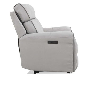 Cindy Crawford Home Newport 43 Fauteuil à inclinaison électrique en suédine avec appuie-tête électrique - gris
