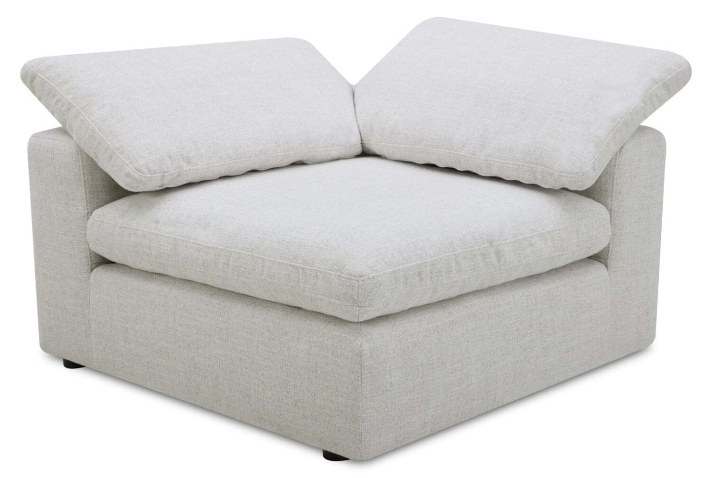 Sofa sectionnel modulaire Sky 4 pièces en tissu avec fauteuil à inclinaison électrique et coussins en plumes et duvet - blé Nathan