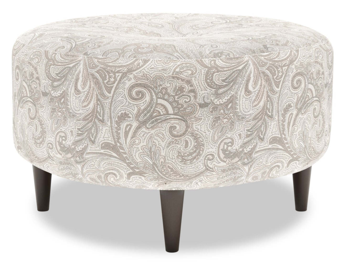 Pouf The Curve 31 en tissu, gris tourterelle, fabriqué au Canada | CURV1825