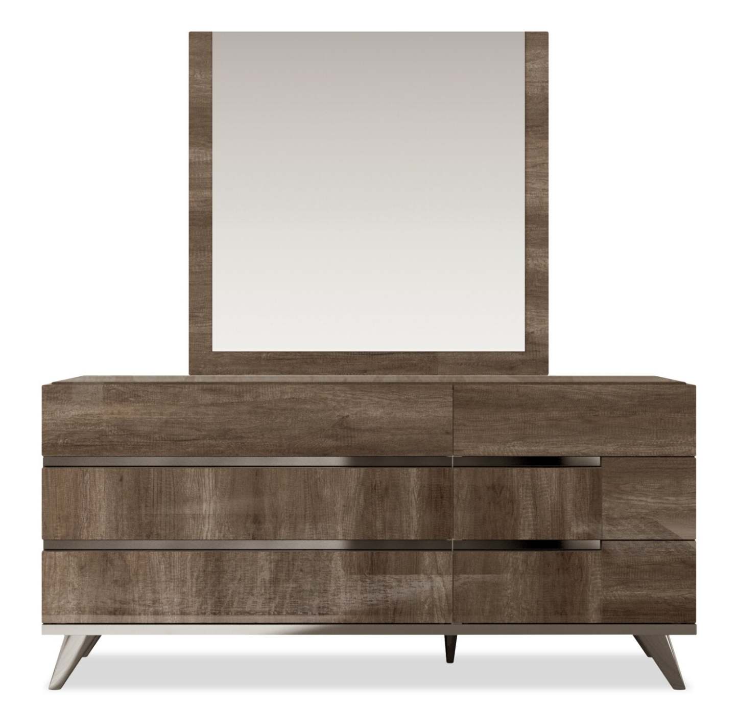 Miroir de commode de chambre Gino – Fabriqué en Italie, moderne – Marron | Miroir de commode de chambre à coucher Gino - fabriqué en Italie, moderne - brun