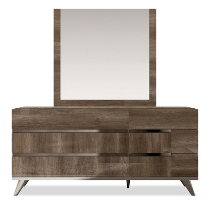 Miroir de commode de chambre Gino – Fabriqué en Italie, moderne – Marron | Miroir de commode de chambre à coucher Gino - fabriqué en Italie, moderne - brun