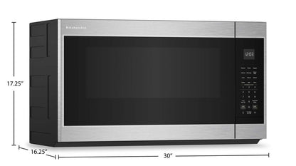 KitchenAid 1,9 Cu. Fort. Micro-ondes à hotte intégrée avec 7 fonctions de capteur - Acier inoxydable - YKMMS130RPS | Quatre à micro-ondes à hotte intégrée KitchenAid de 1,9 pi³ avec 7 fonctions par capteur - acier inoxydable - YKMMS130RPS | YKMMS13S