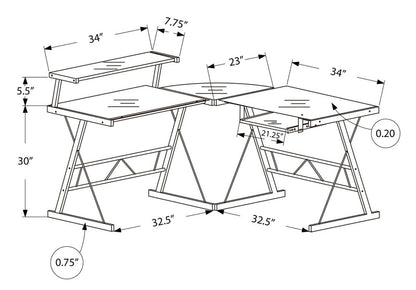 Bureau en forme de L Elias 57 - Espresso|Bureau en forme de L Elias de 57 po - espresso