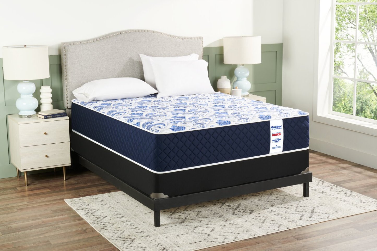 Matelas Springwall Quebec 20e anniversaire à plateau serré extra ferme pour grand lit | Matelas très ferme à plateau régulier 20e anniversaire au Québec de Springwall pour grand lit